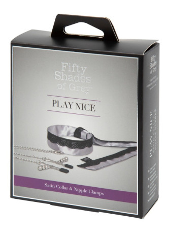 Play Nice Satin Collar & Nipple Clamps